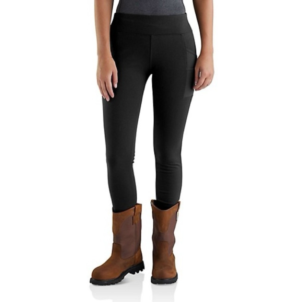 Carhartt Black Leggings with Stretchy Knit Fabric and Wide Waistband